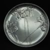 ancien plat piedouche en metal argente signe b henneberg varsovie decor iris art nouveau debut xxe