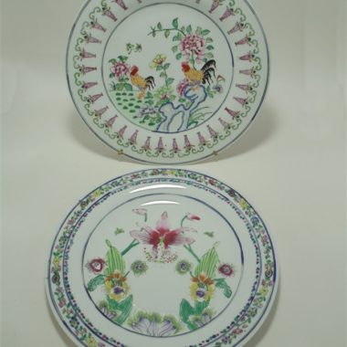 assiettes chinoises en porcelaine emaillee