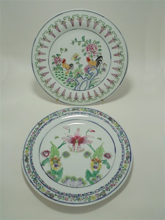 assiettes chinoises en porcelaine emaillee