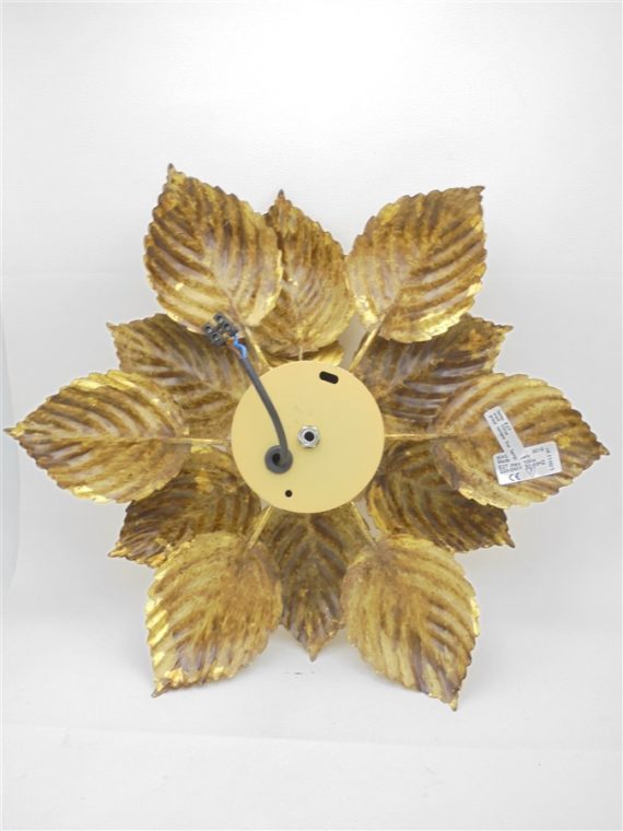 plafonnier ou applique fleur masca vintage annees 70 ilaty metal dore