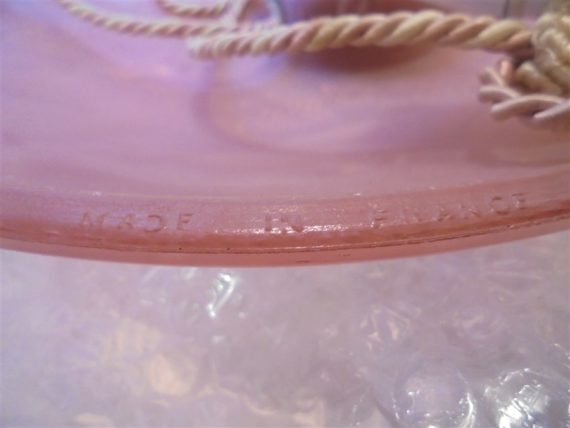 suspension vasque art deco papillons verre rose