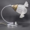 ancienne lampe jolie tulipe verre satine