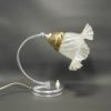 ancienne lampe jolie tulipe verre satine