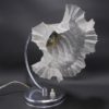 ancienne lampe jolie tulipe verre satine