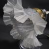 ancienne lampe jolie tulipe verre satine