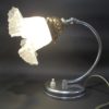 ancienne lampe jolie tulipe verre satine