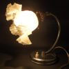 ancienne lampe jolie tulipe verre satine