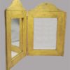 miroir ancien en bois a 2 pans couleur jaune