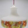 suspension vintage seventies decor floral orange et jaune