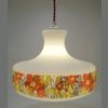 suspension vintage seventies decor floral orange et jaune