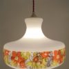 suspension vintage seventies decor floral orange et jaune