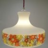 suspension vintage seventies decor floral orange et jaune