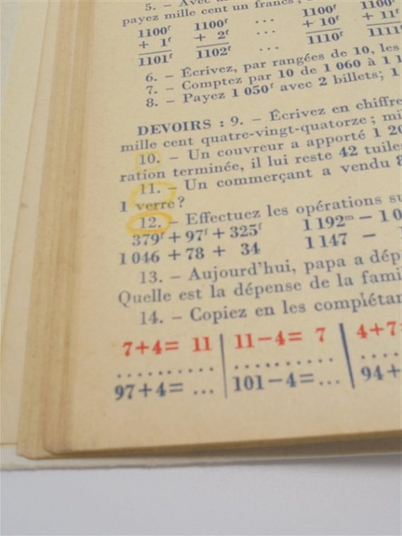 ancien livre ecole arithmétique cours élementaire 1ère année collection cours d arithmétique ch. pugibet