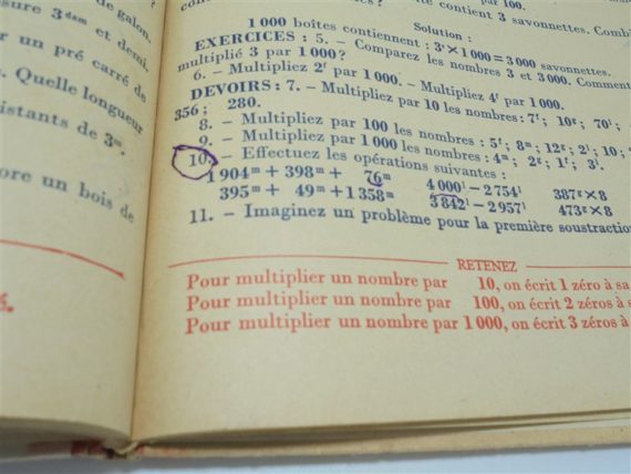 ancien livre ecole arithmétique cours élementaire 1ère année collection cours d arithmétique ch. pugibet