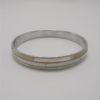 bracelet rond laiton metal couleur argent et nacre