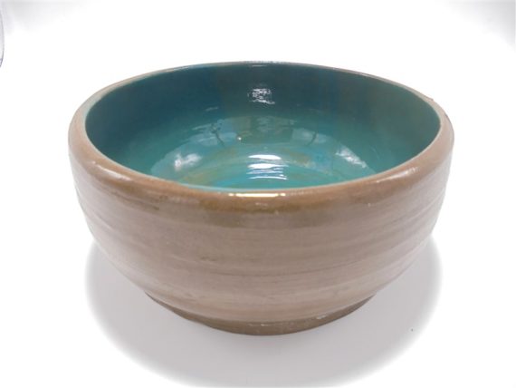 vide poche coupelle ceramique taupe et turquoise
