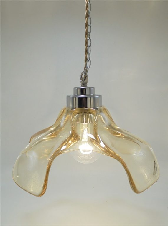 suspension en verre de murano design or irise