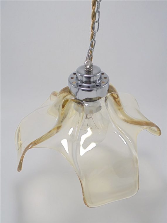 suspension en verre de murano design or irise