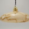 suspension ancien globe en verre effet marbre beige caramel