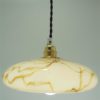 suspension ancien globe en verre effet marbre beige caramel