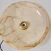 suspension ancien globe en verre effet marbre beige caramel