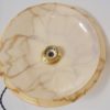 suspension ancien globe en verre effet marbre beige caramel