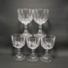 5 verres a pied en cristal