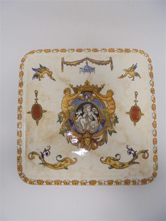 ancien dessous de plat faience gien renaissance 1875