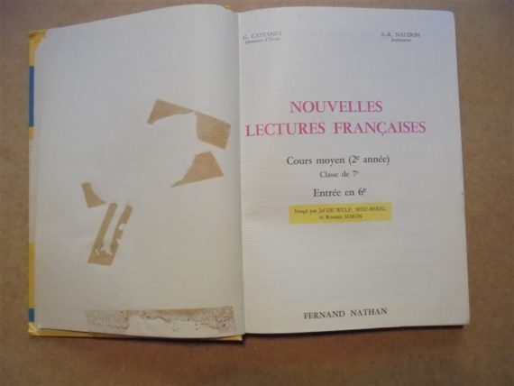 ancien manuel scolaire nouvelles lectures francaises cours moyen 2e annee entree en 6e fernand nathan g.castanet a.r.naudon