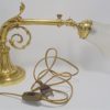 ancienne lampe en bronze dore bras etirable tulipe en verre