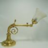 ancienne lampe en bronze dore bras etirable tulipe en verre