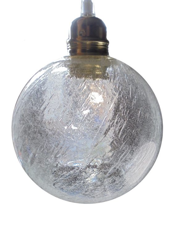 suspension globe en verre bulle