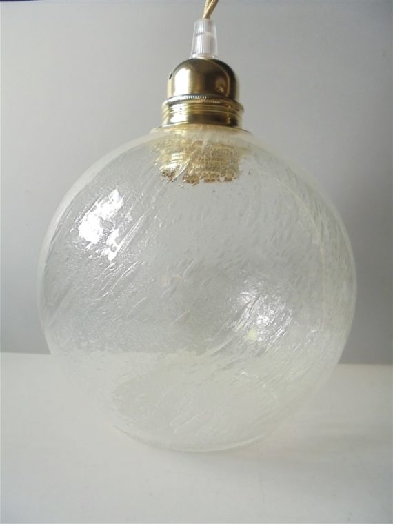 suspension globe en verre bulle