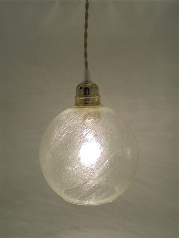 suspension globe en verre bulle