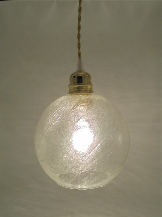 suspension globe en verre bulle