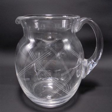 pichet pot a eau ancien verre cisele
