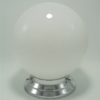 lampe globe opaline art deco socle chrome