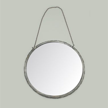 petit miroir rond avec chainette style barbier