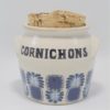 pot a cornichons vintage seventies en gres de limoges decor palma