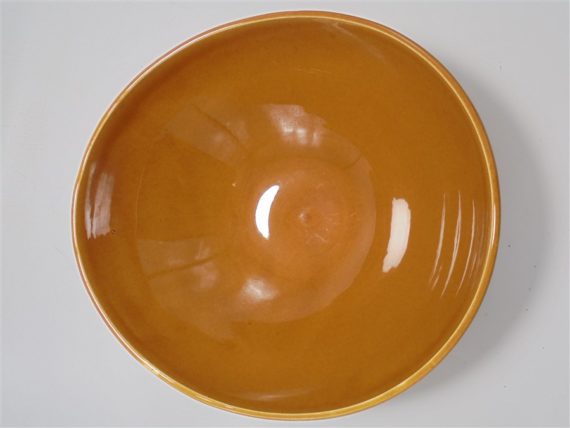 saladier vintage signe accolay ceramique fauve