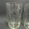 anciens gobelets en verre cisele decor floral verres a eau sirop