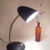 ancienne petite lampe de bureau vintage en metal granite noir