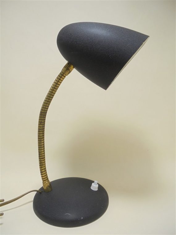 ancienne petite lampe de bureau vintage en metal granite noir