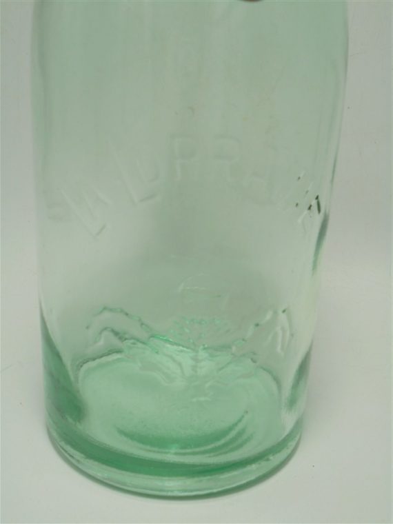 ancien bocal de conservation la lorraine verre vert d eau decor chardon