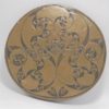 dessous de plat en bois recouvert de laiton decor esprit oriental ou art nouveau