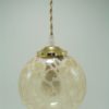 suspension globe vintage verre or effet givre