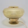 ancienne lampe art deco globe en verre granite jaune et or socle en laiton