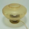 ancienne lampe art deco globe en verre granite jaune et or socle en laiton