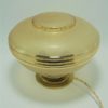 ancienne lampe art deco globe en verre granite jaune et or socle en laiton