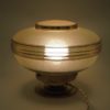 ancienne lampe art deco globe en verre granite jaune et or socle en laiton